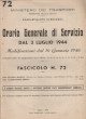 MINISTERO DEI TRASPORTI. FERROVIE DELLO STATO. COMPARTIMENTO DI BOLOGNA Orario Generale di Servizio dal 3 luglio 1944. Modificazioni dal 10 gennaio 1946. Fascicolo n. 72. Linea Piacenza-Bologna (Esercita con Dirigente Centrale. Sedi Bologna e Parma). Linea Salsomaggiore-Fidenza